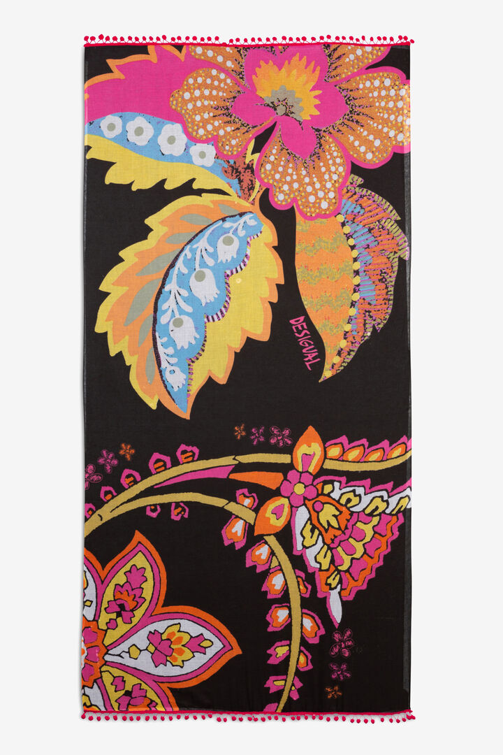 Foulard fleuri pompons | Desigual