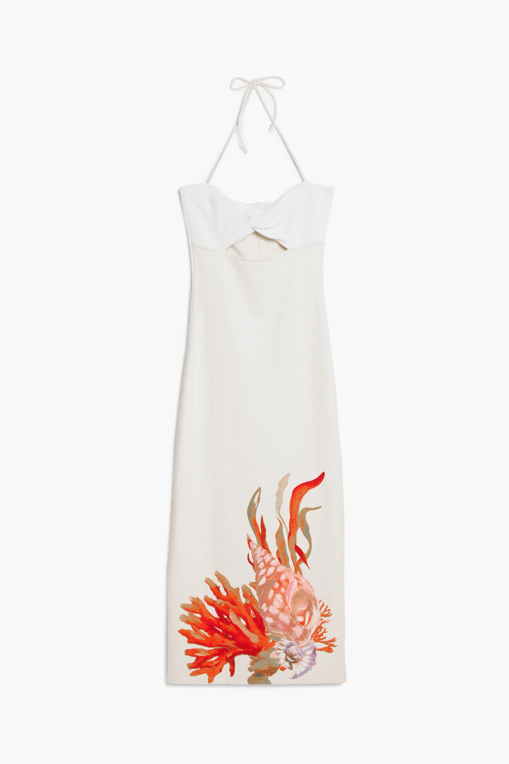 Vestido escote Cut-Out conchas
