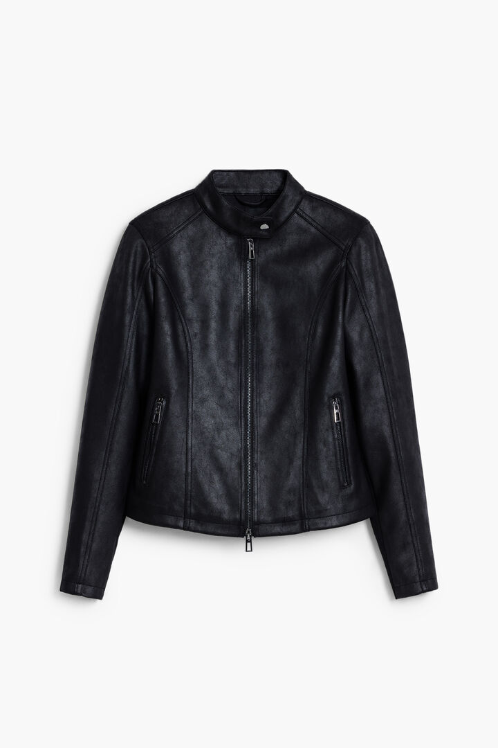 Chaqueta efecto piel combinada | Desigual