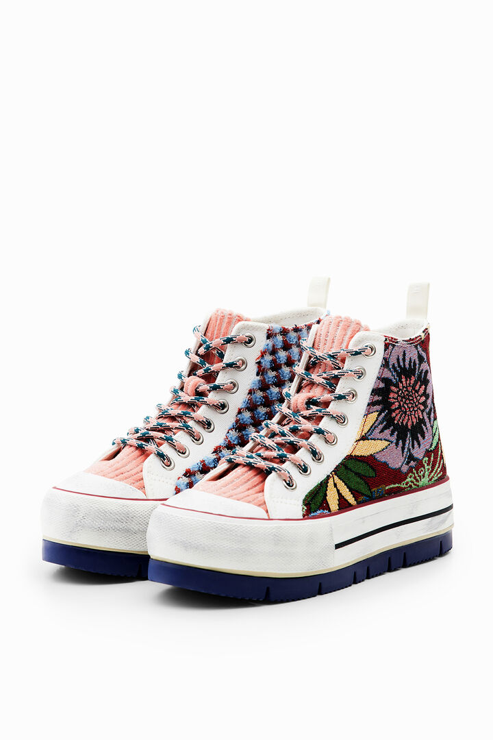 Sneakers altas plataforma floral | Desigual