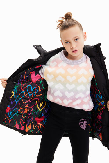 Abrigo acolchado corazones | Desigual