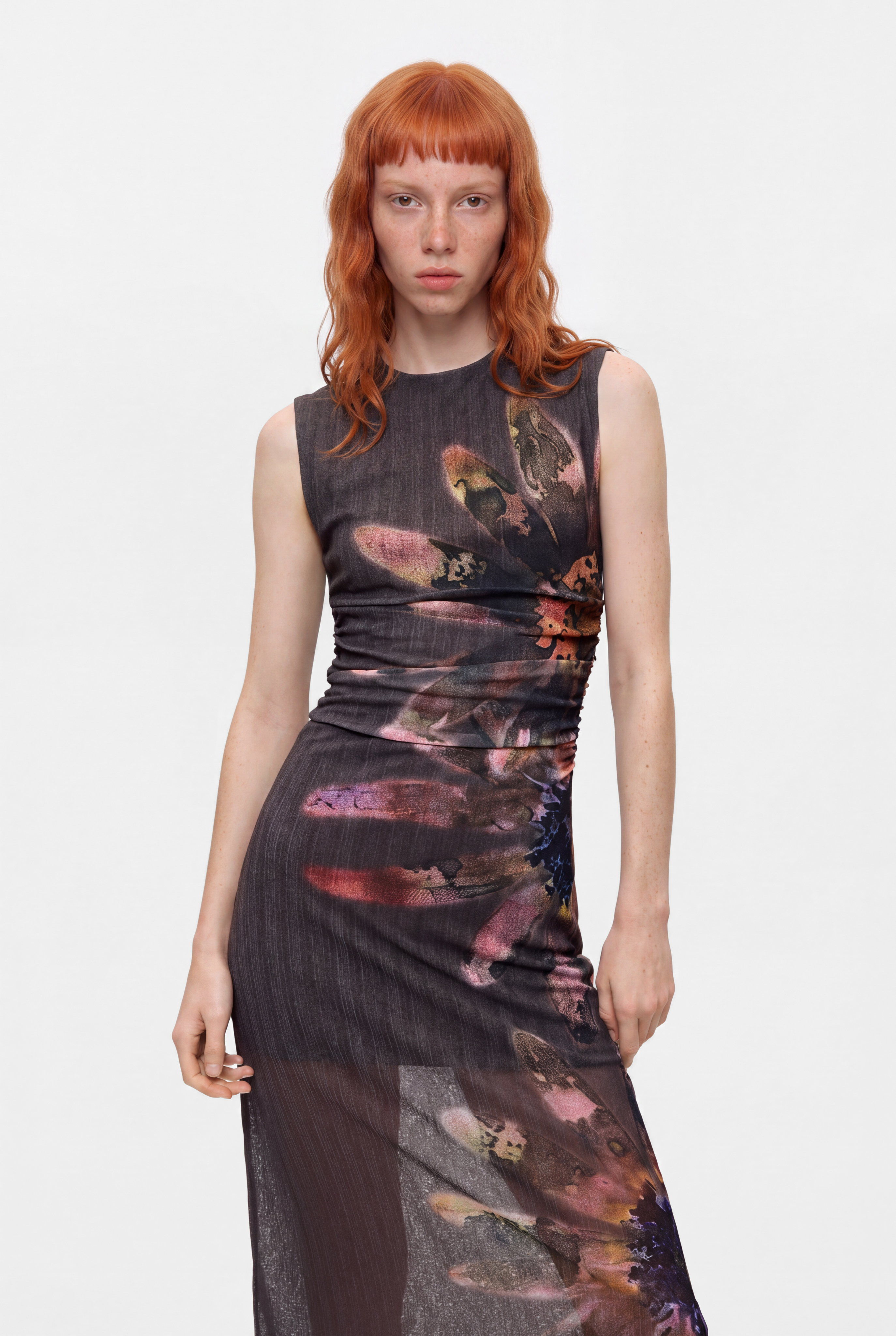 花柄のワンピース グレー 女性用 I Desigual.com