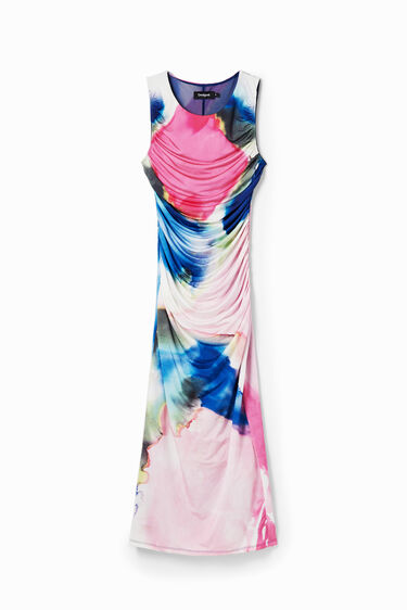 Vestit midi frunzit aquarel·la | Desigual