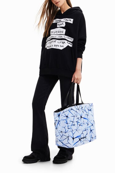 Extra large reversible arty shopper bag | Desigual