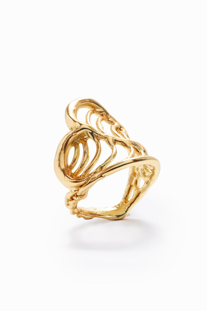 Anello cuore foglia placcato oro Zalio | Desigual