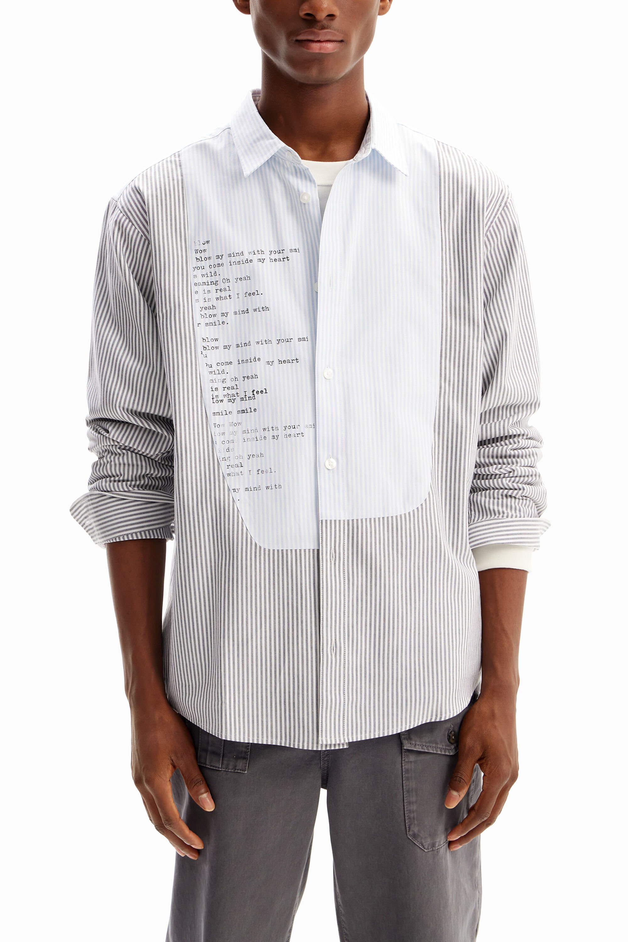 Camisa rayas patch de hombre Desigual