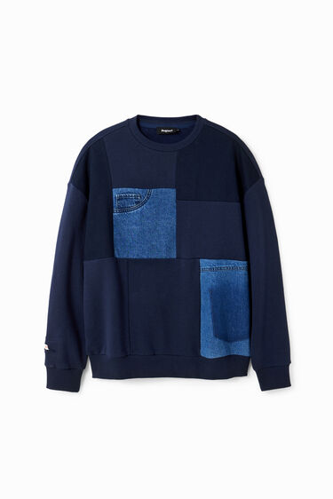 Sudadera patch denim | Desigual