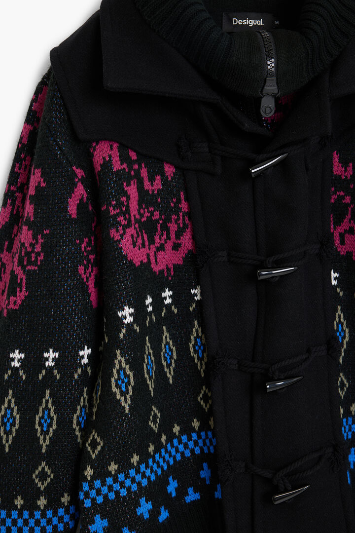 pull jacquard en maille &eacute;paisse