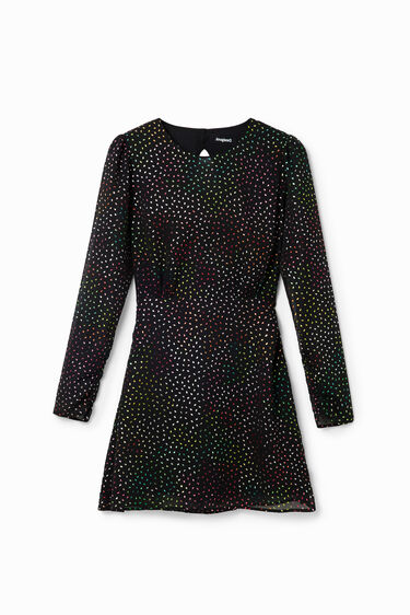 Short glossy cut-out dress | Desigual