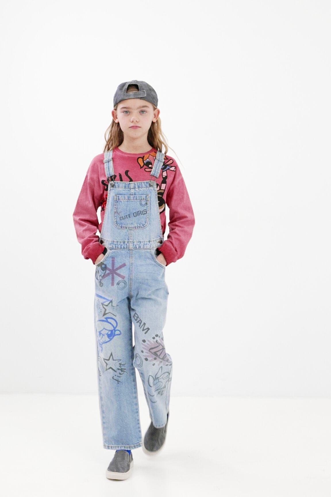Denim dungarees best sale girls
