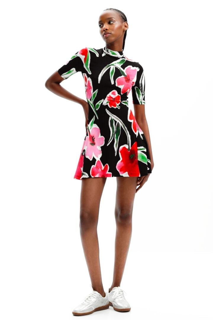 Short floral skater dress | Desigual