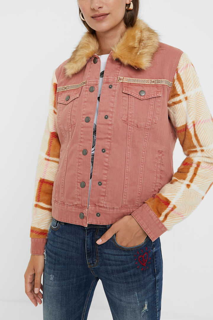 Veste en jean couleur bi-matière | Desigual