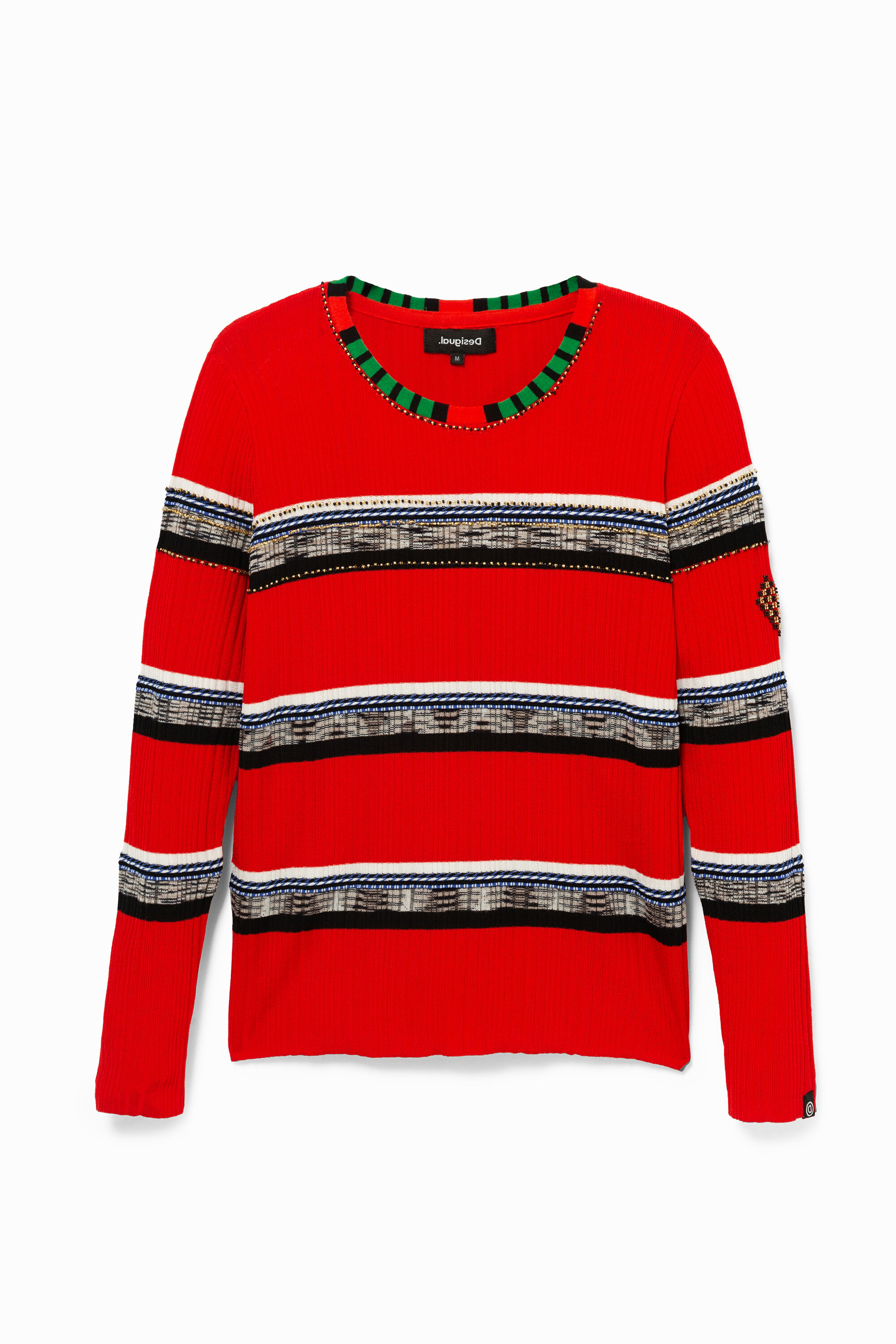 Pullover mit Streifen und Steinchen
