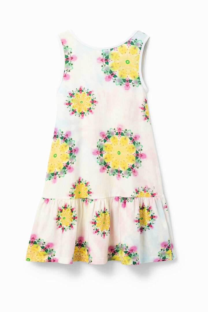 Vestido estampado algodón volantes | Desigual