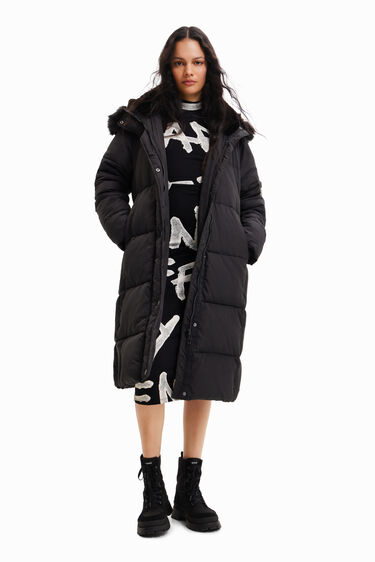 Abric llarg padded cinturó | Desigual