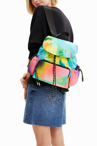 Mochila mediana nylon tie-dye | Desigual