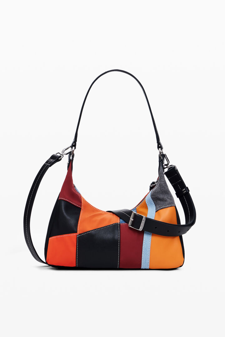 Shoulder bag with patch textures | Desigual