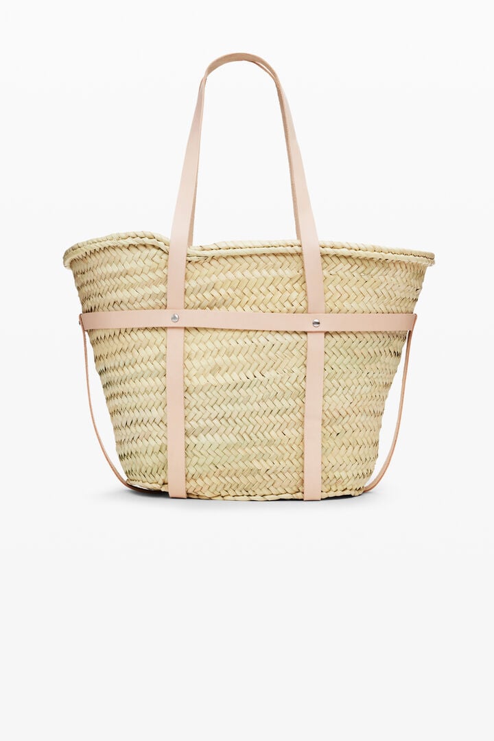 L leather wicker basket | Desigual