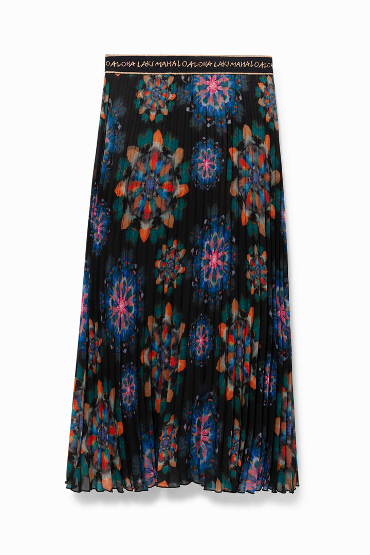 Saia midi plissada mandalas | Desigual
