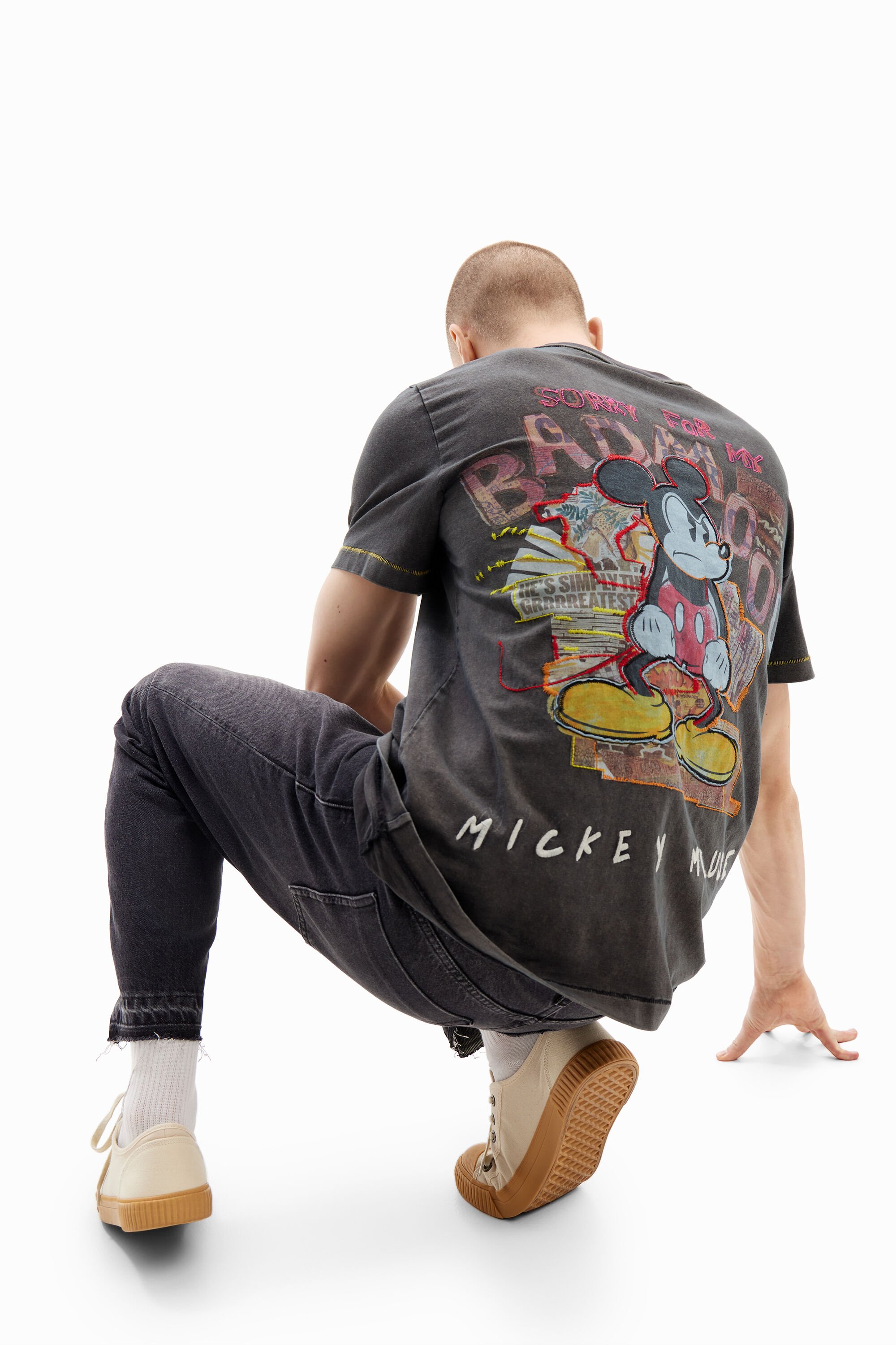 T shirt with Mickey Mouse drawing men s I Desigual