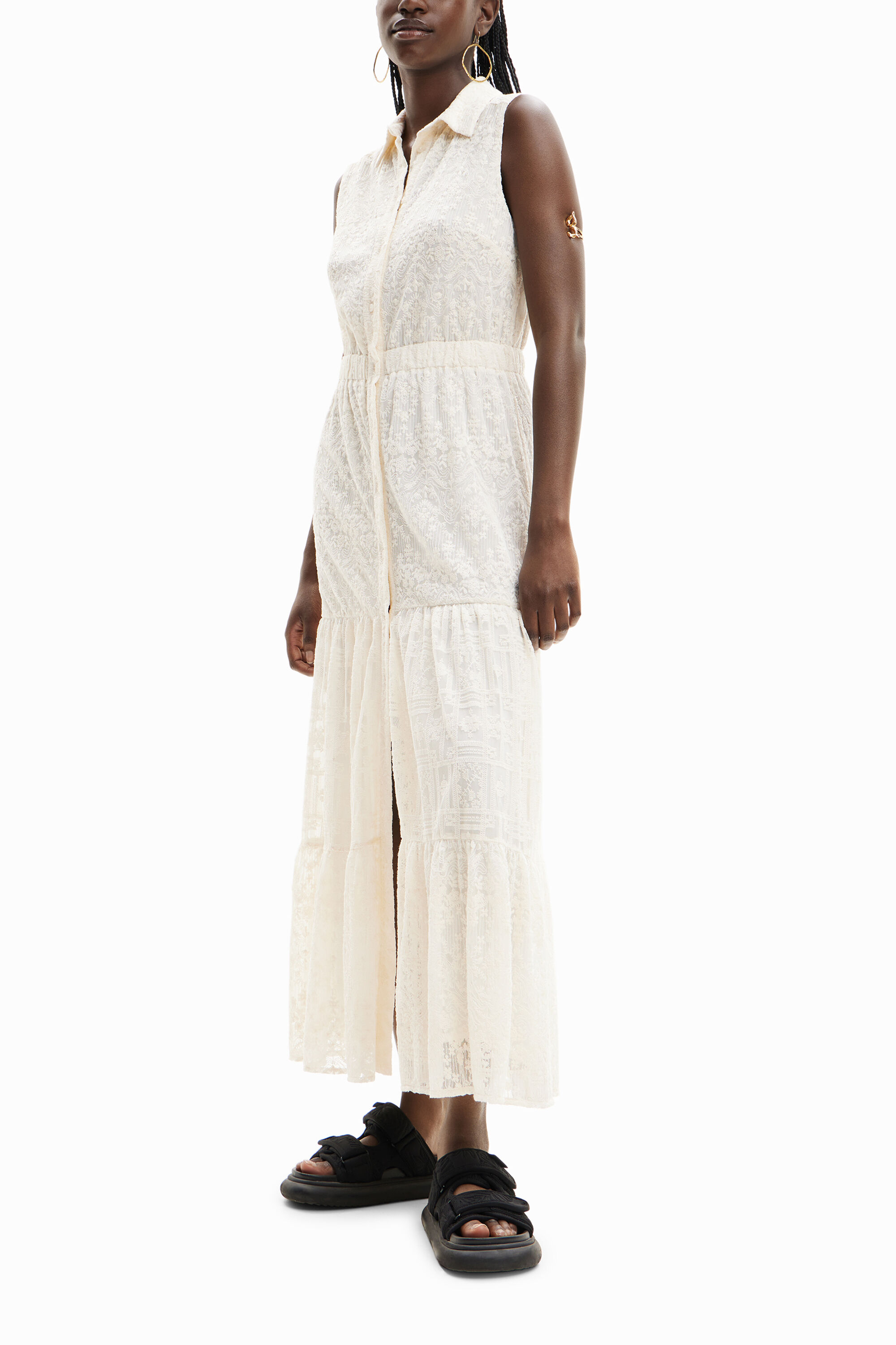 Desigual white best sale lace dress