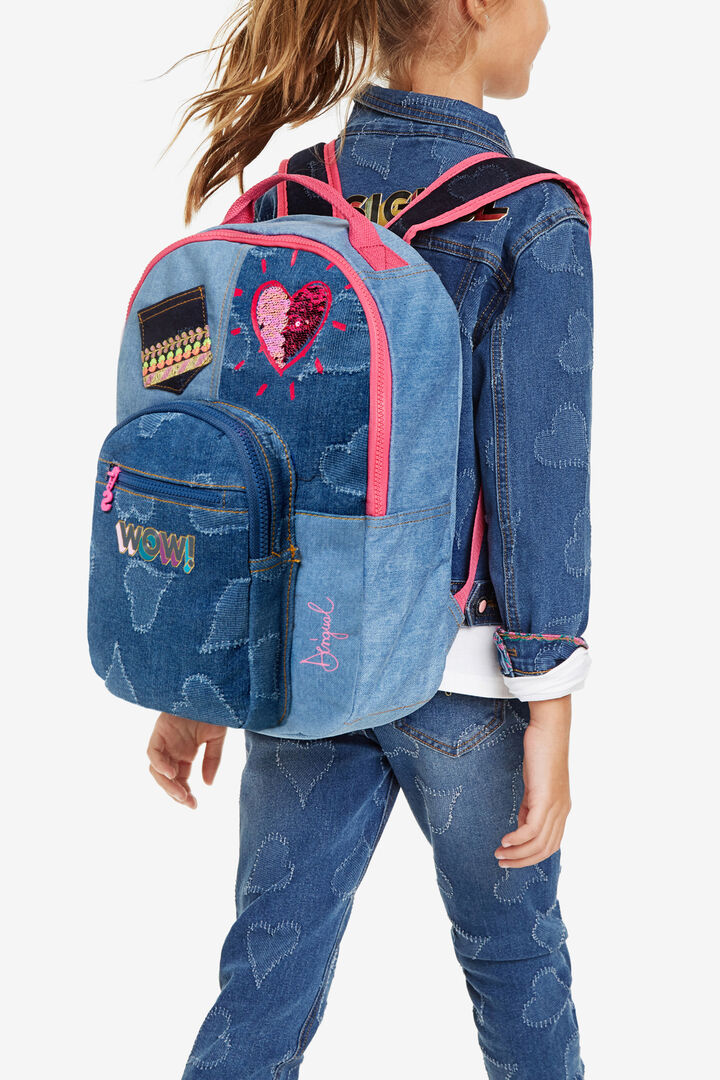 Denim-Rucksack mit Pailletten | Desigual