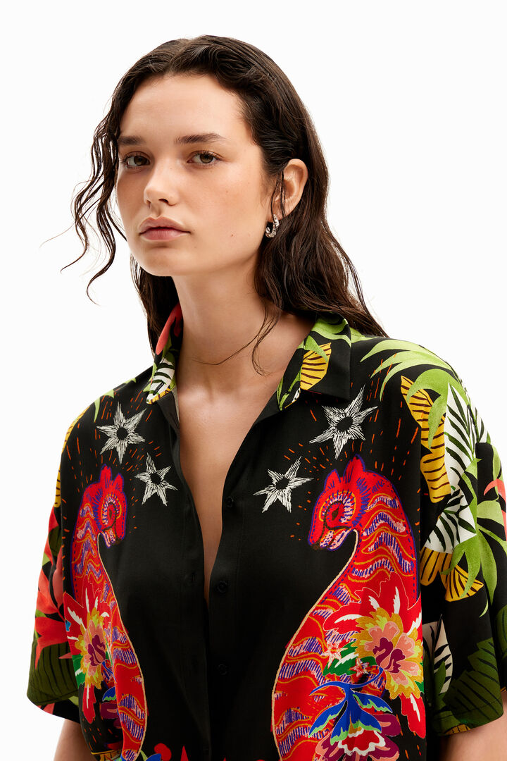 Chemise manches courtes tropicale | Desigual