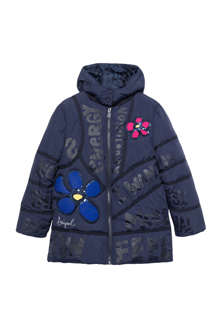 Long down jacket Mandarin collar | Desigual