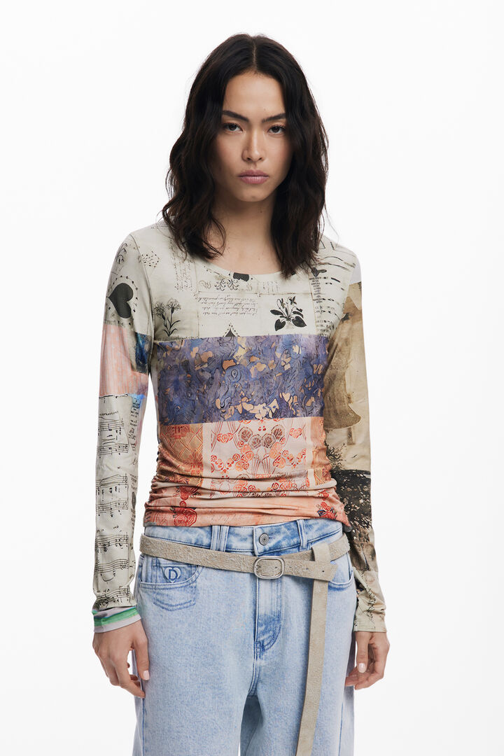 Collage ruched T-shirt | Desigual