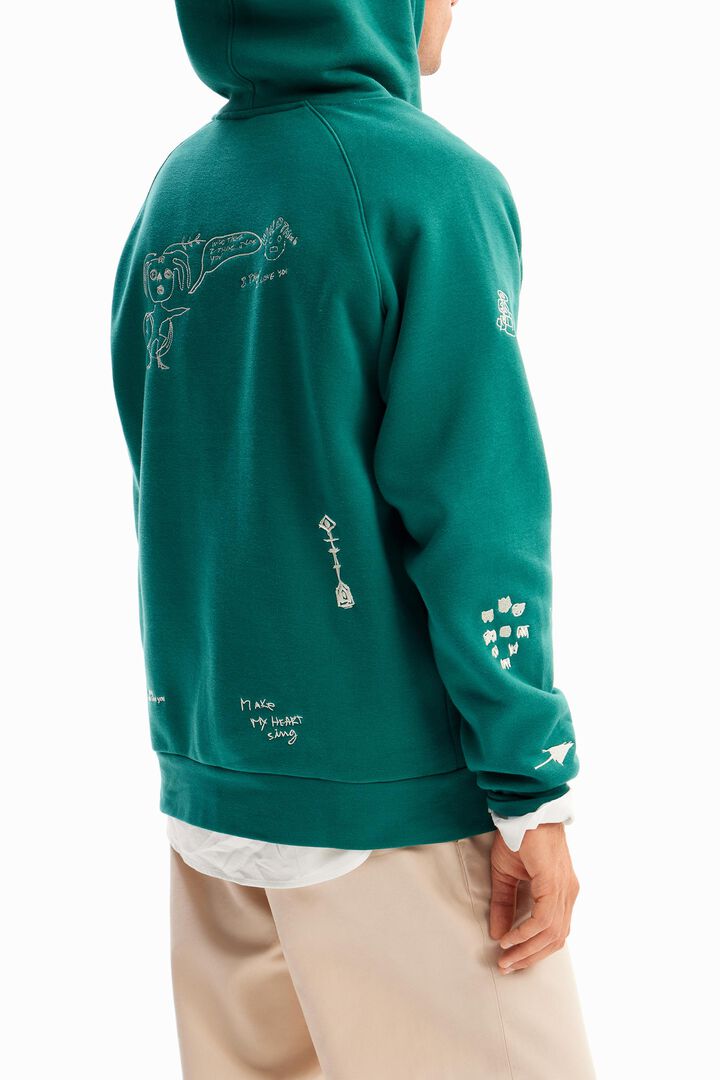 Sweat-shirt capuche broderies | Desigual