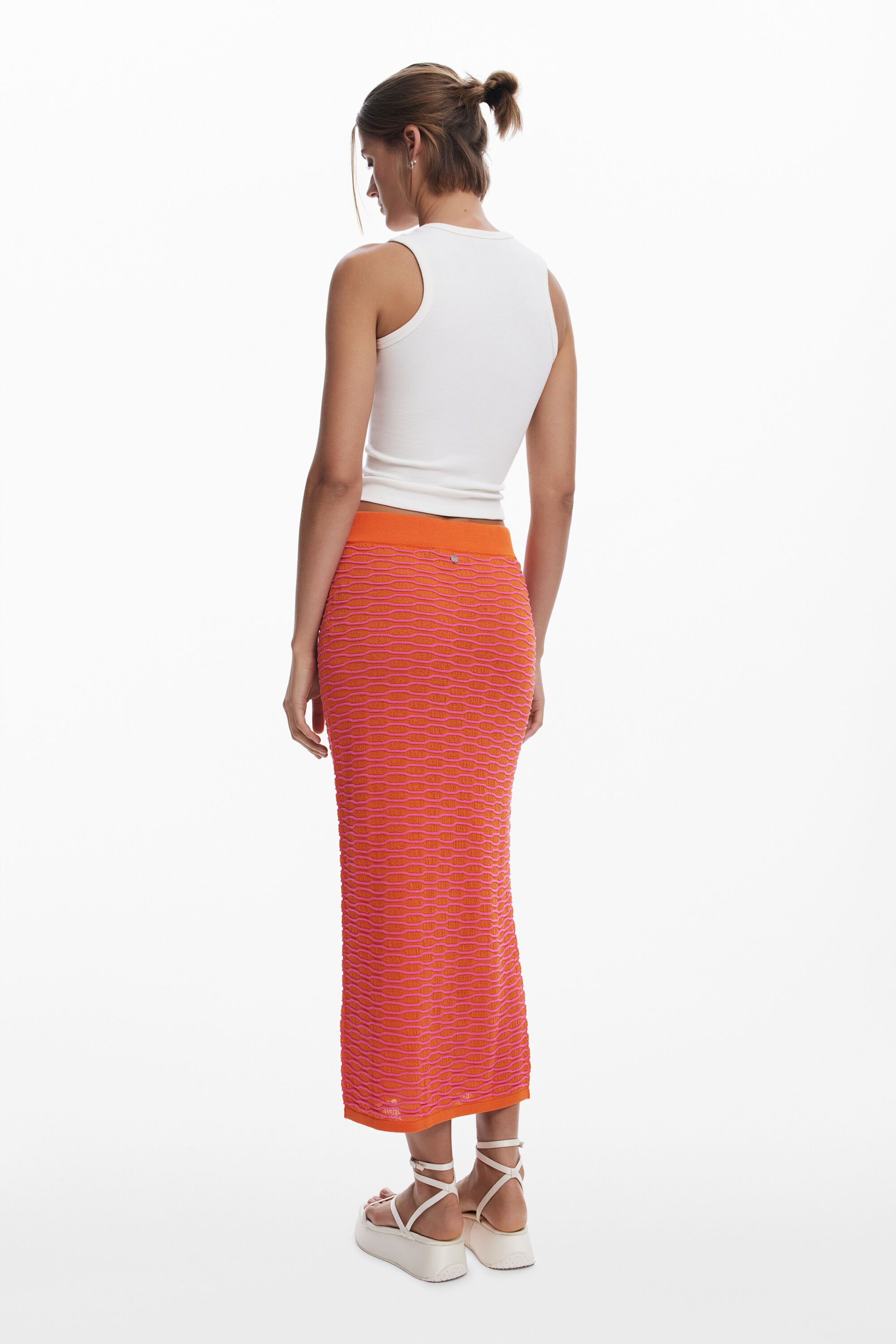 Wave texture midi skirt Women's I Desigual.com