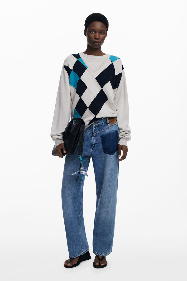 Double-neck diamond-pattern sweater Botter | Desigual