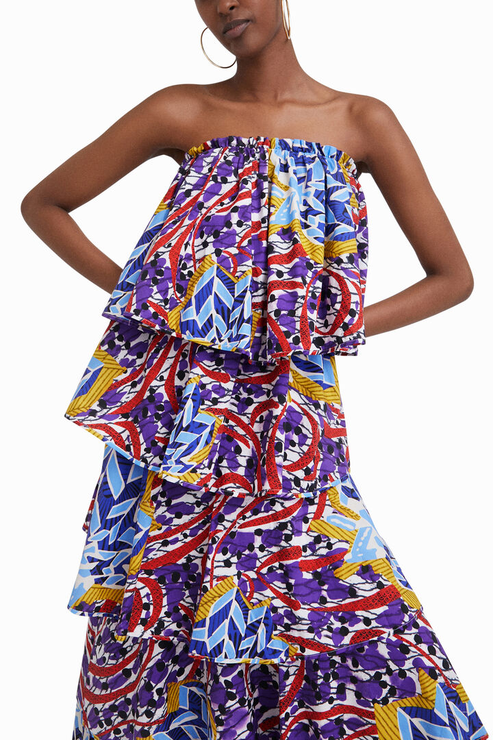 Dolga nabrana obleka oblikovalke Stelle Jean | Desigual