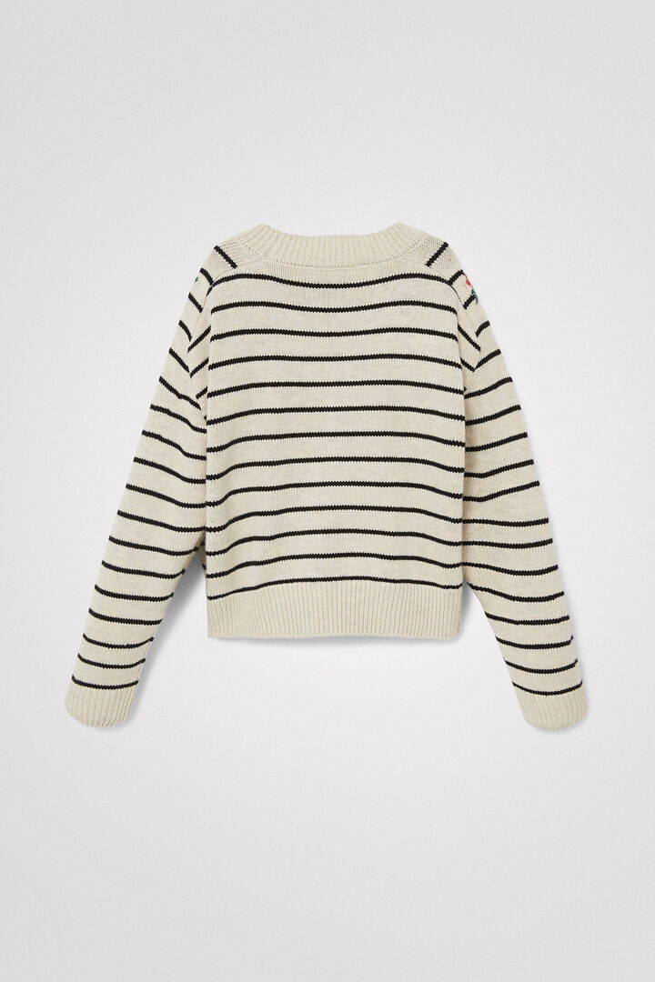 Pullover mit Streifen und Rosen | Desigual