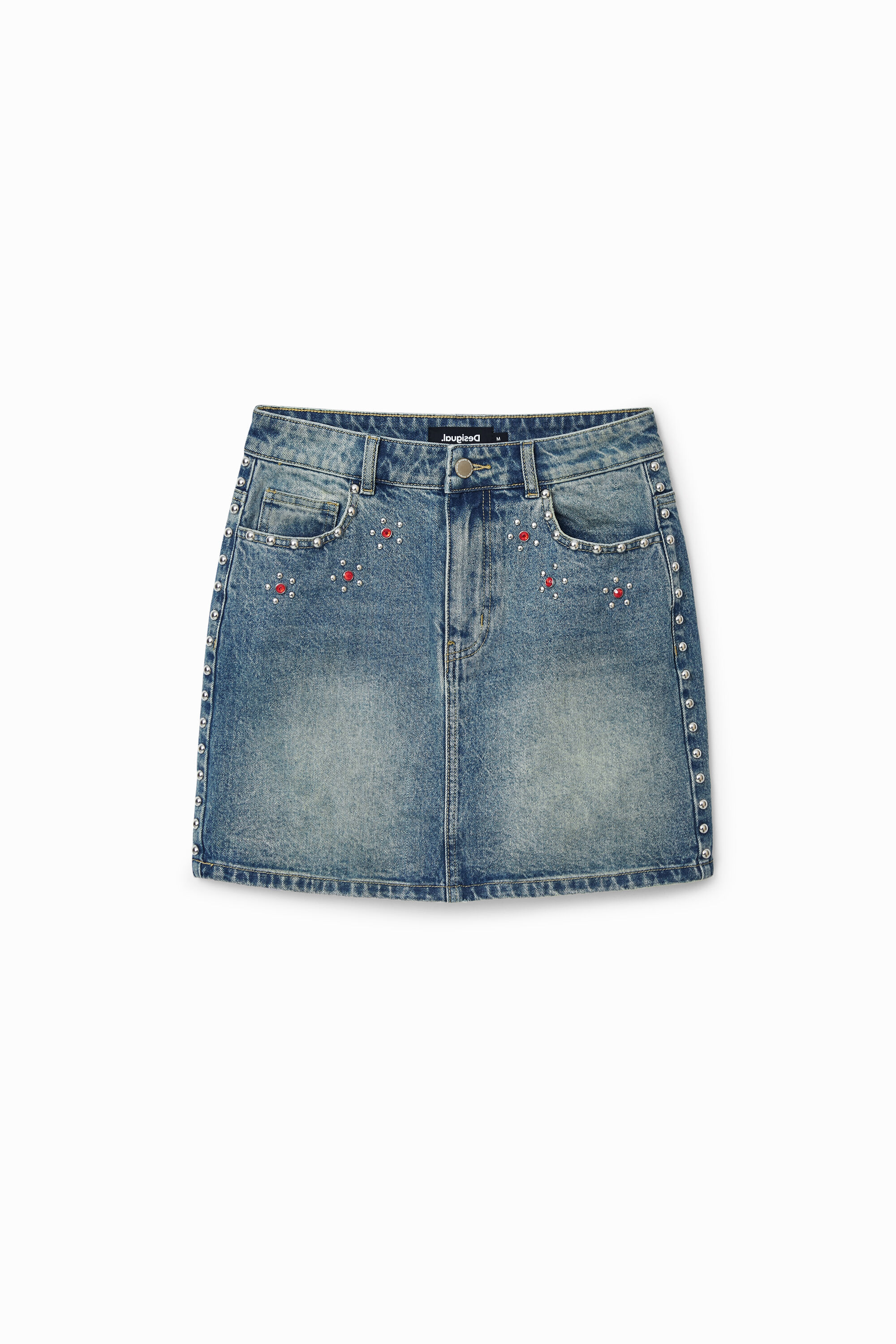 Desigual Johnson Hartig Studded Miniskirt In Blue