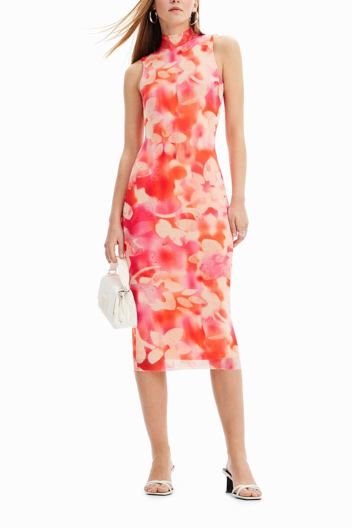 Vestido midi tul floral | Desigual