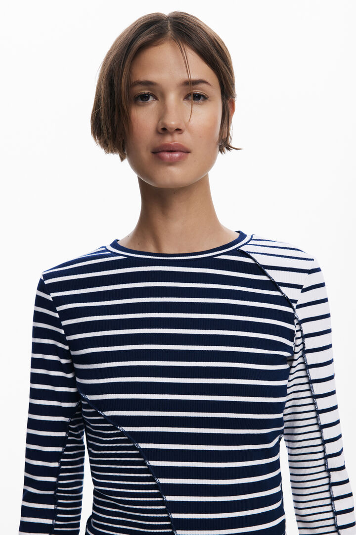 Camiseta rayas combinadas | Desigual