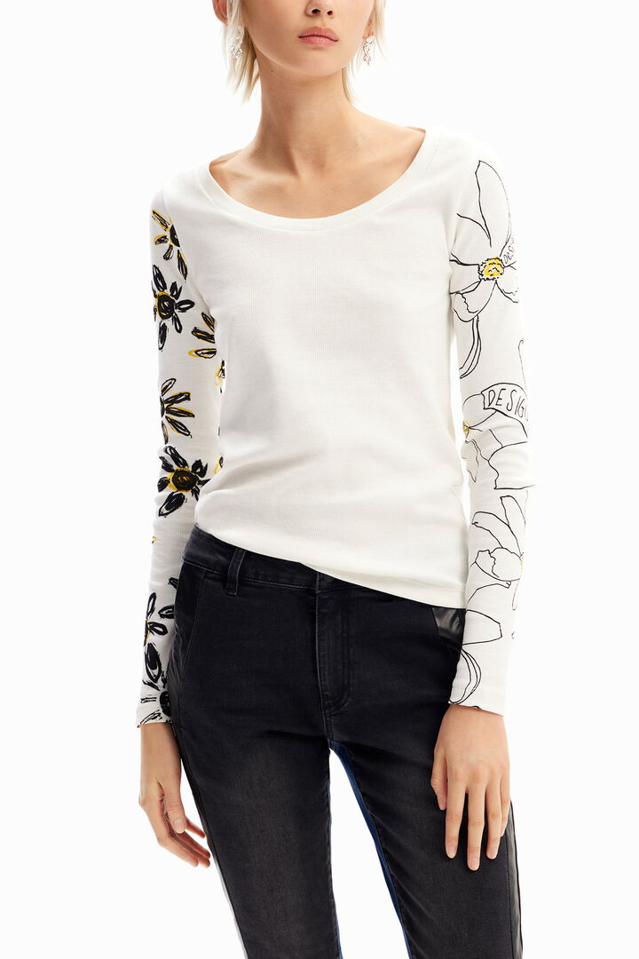 Ribbed floral T-shirt | Desigual