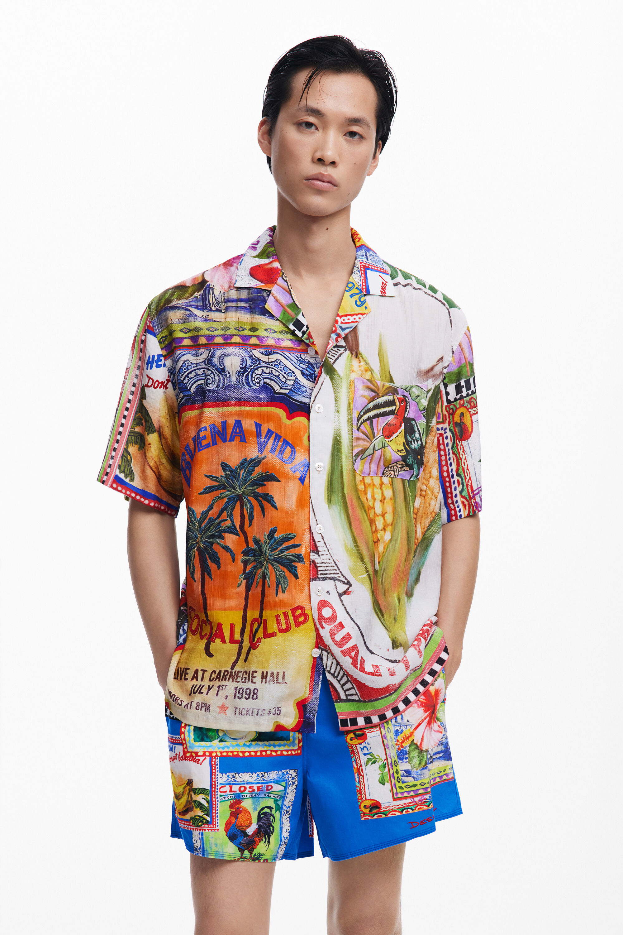 Short-sleeve postcard shirt