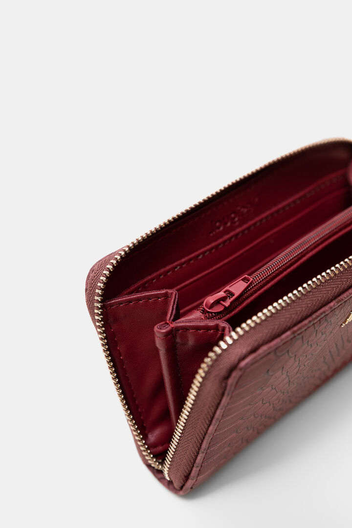 Rectangular reptile leather effect wallet | Desigual