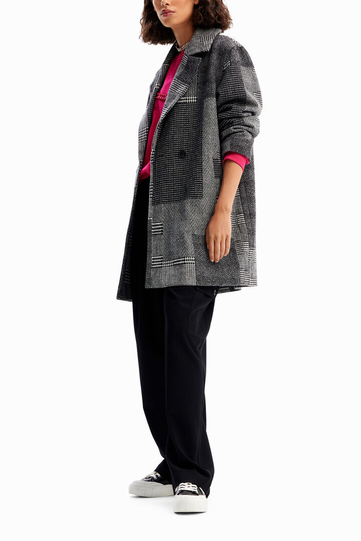 Tailored patchwork wool coat | Desigual