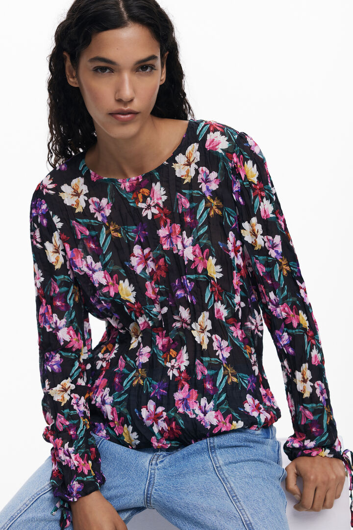 Plissé bloemenblouse | Desigual