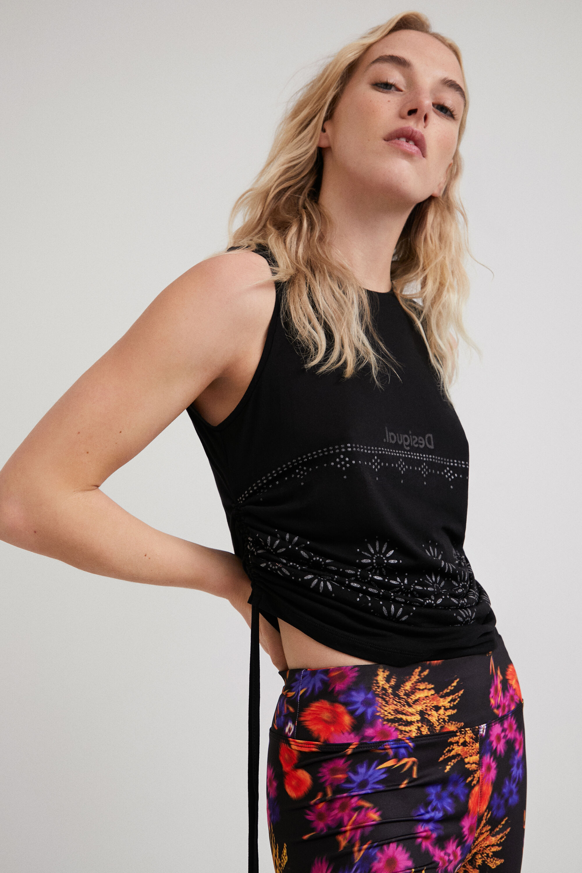  Camiseta 2000 Negro L Knit Short Sleeve  Desigual Mujer TS Raglan Essentials