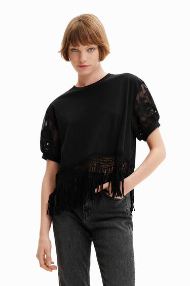 T-shirt oversize franges | Desigual