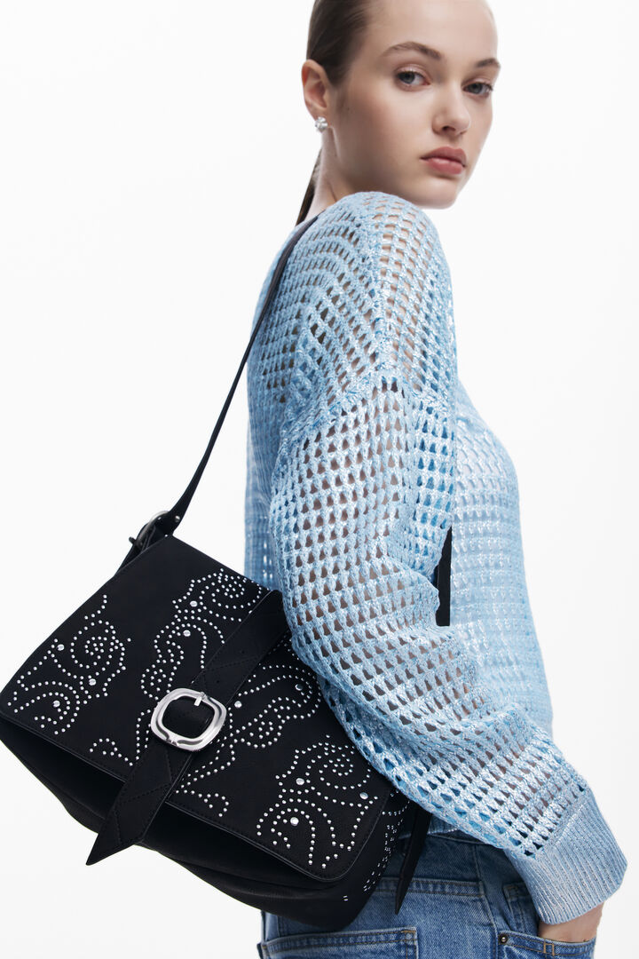Petit sac bandoulière effet cuir à clous | Desigual