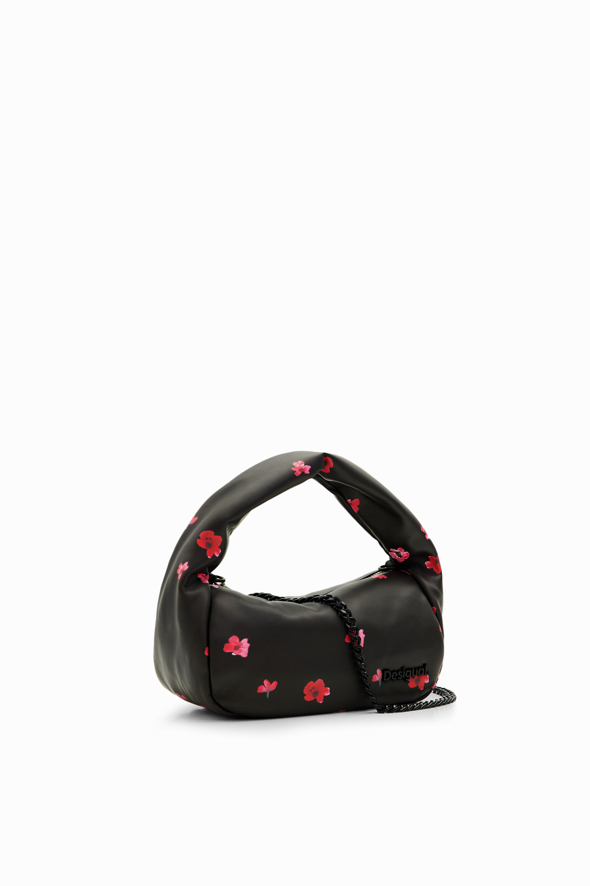 S padded floral bag - BLACK - U