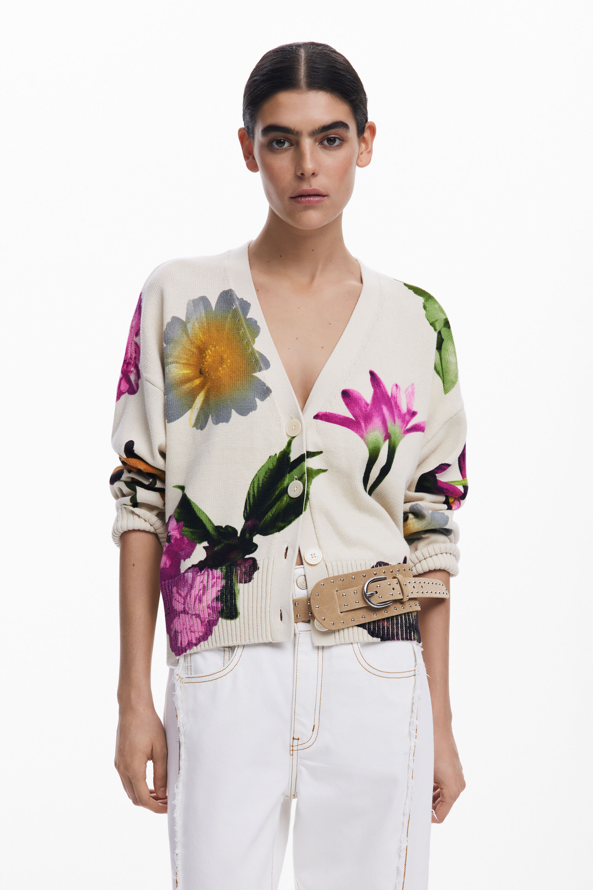 Floral print cardigan