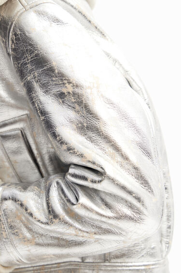 Double-sided metallic aviator jacket | Desigual