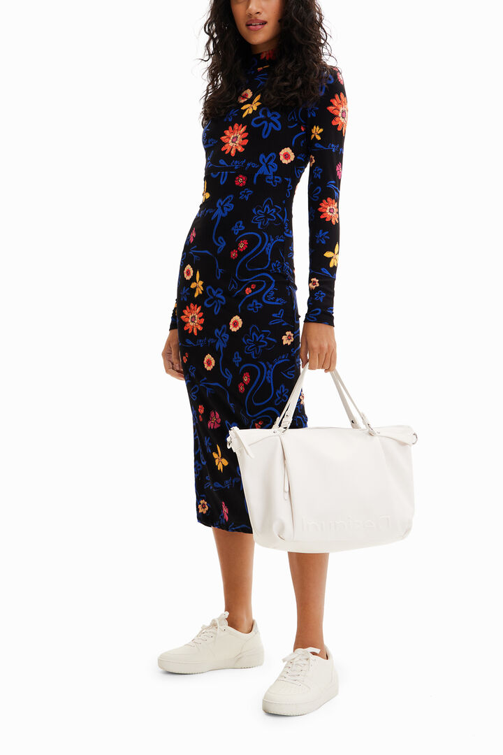 Slim floral midi dress | Desigual