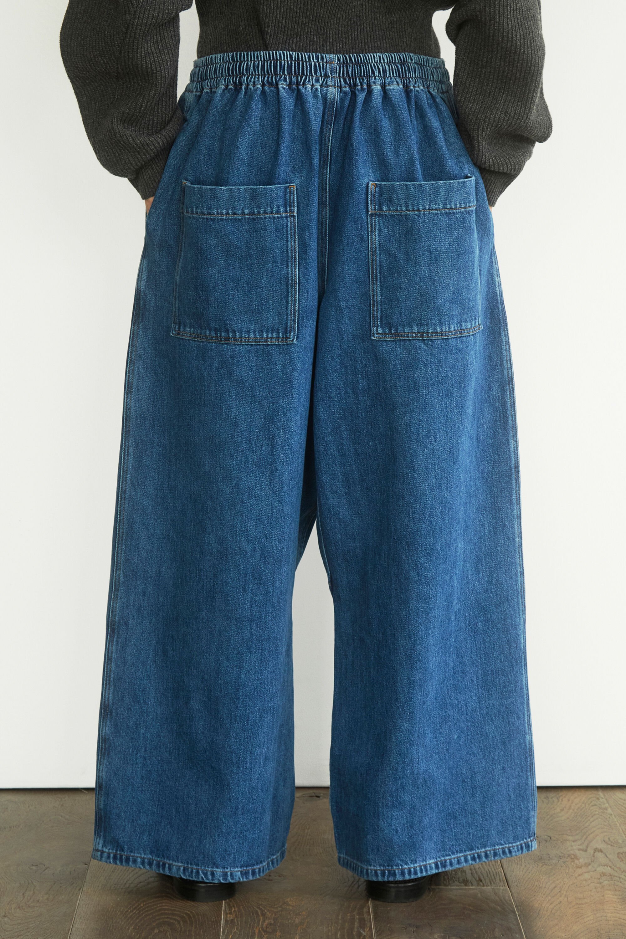 パンツ HED MAYNER 24AW Wide leg jeans HED MAYNER PLEATED DENIM BLACK | ragazzo cultura